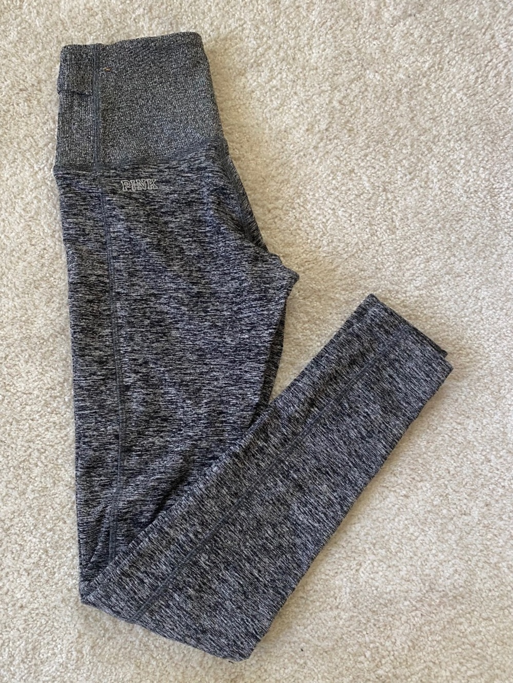 PINK Victoria’s Secret Cozy Leggings Pockets Marled Grey High Waist XS
